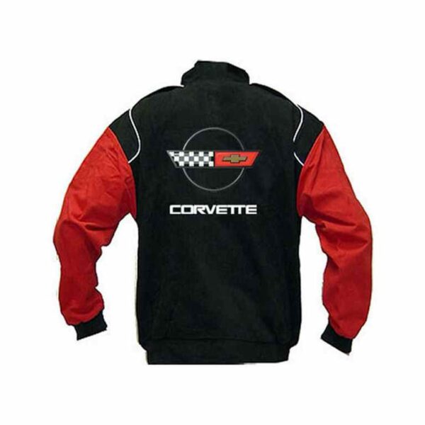 Corvette C4 Black with Red Sleeves Racing Jacket