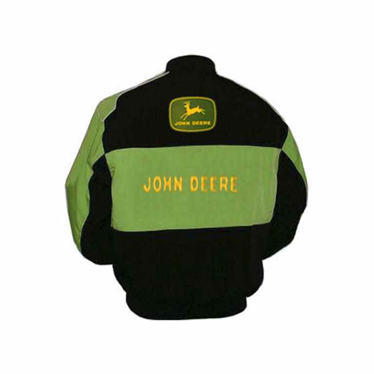 John Deere Racing Jacket Black and Light Green