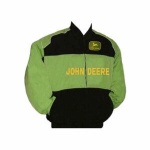 John Deere Racing Jacket Black and Light Green