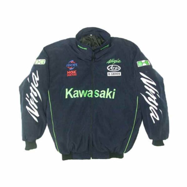 Kawasaki Ninja Motorcycle Racing Jacket Dark Blue