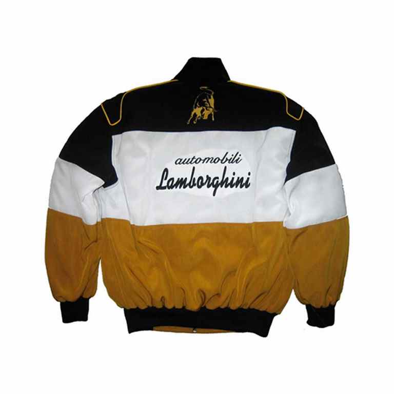 Lamborghini Racing Jacket Black White Brown