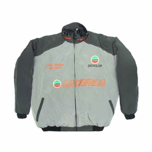 Laverda Motorcycle Racing Jacket Dark Gray and Light Gray