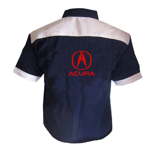 Jacketsandshirts Acura Crew Racing Shirt Dark Blue and White