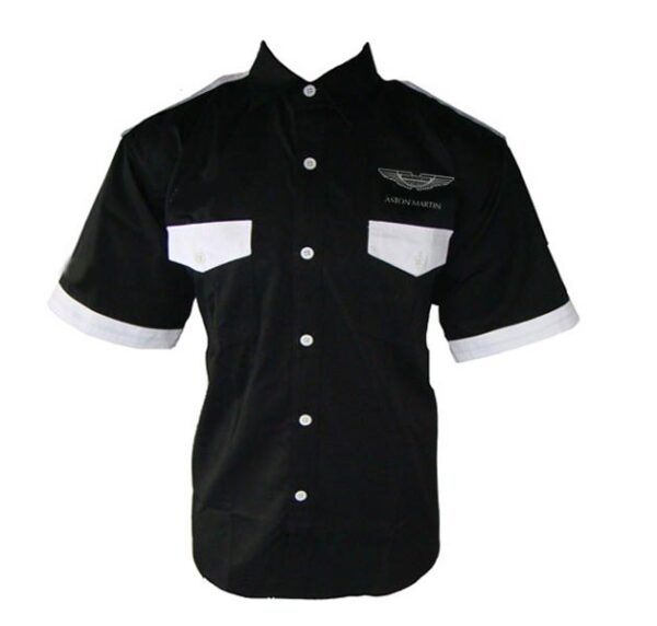 Jacketsandshirts Aston Martin Crew Racing Shirt Black and White