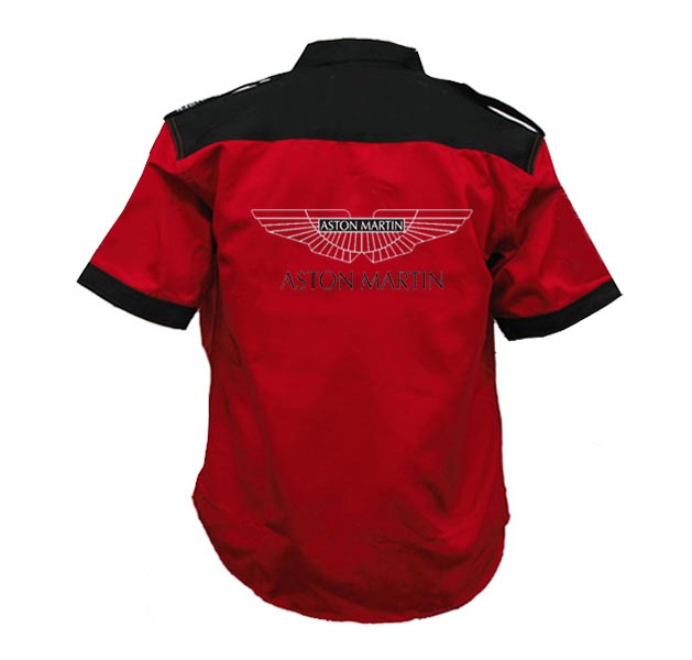 Jacketsandshirts Aston Martin Crew Racing Shirt Red and Black