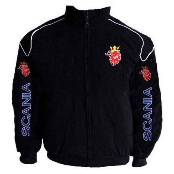 Black Racing Jacket with piping