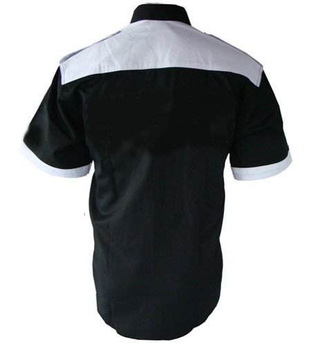 Jacketsandshirts Plain Crew Racing Shirt Black and White