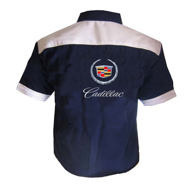 Jacketsandshirts Cadillac Crew Shirt Dark Blue and White