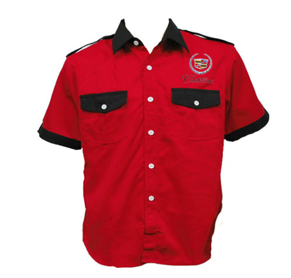 Jacketsandshirts Cadillac Crew Racing Shirt Red and Black