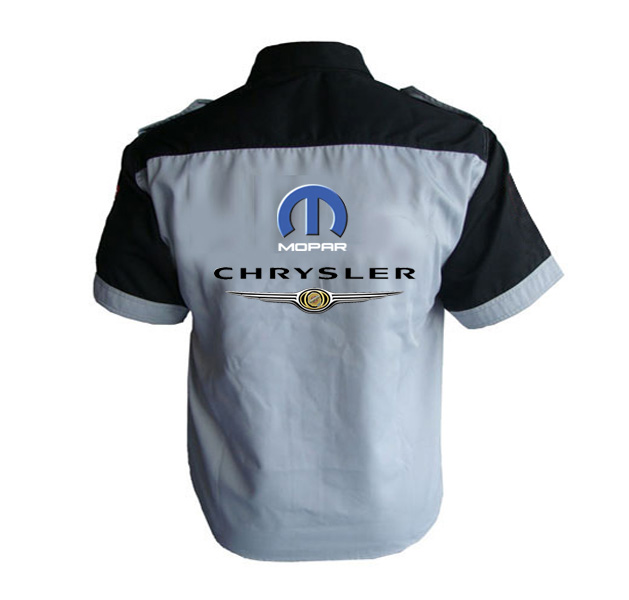 Jacketsandshirts Chrysler Mopar Crew Shirt Light Gray and Black