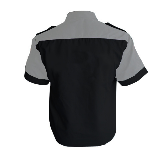 Jacketsandshirts Plain Black and Light Gray Racing Shirt