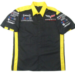 Jacketsandshirts Corvette C6 Compuware Crew Racing Shirt Black and Yellow