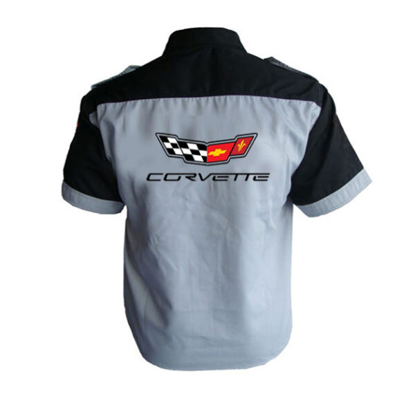 Jacketsandshirts Corvette C7 Crew Shirt Light Gray and Black