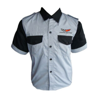 Jacketsandshirts Corvette C7 Crew Shirt Light Gray and Black