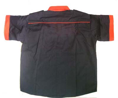 Jacketsandshirts Plain Black with Orange Racing Shirt