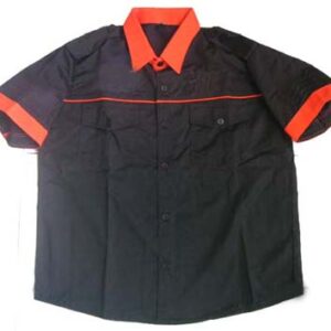 Jacketsandshirts Plain Crew Shirt Black Orange Trim