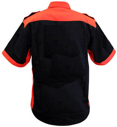 Jacketsandshirts Plain Black with Orange Racing Shirt