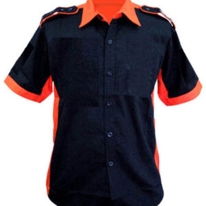 Jacketsandshirts Plain Black with Orange Racing Shirt