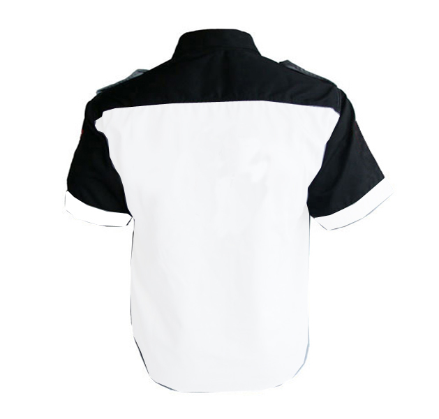 Jacketsandshirts Plain Crew Racing Shirt Black and White