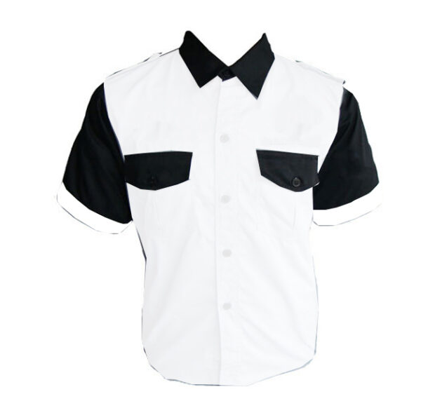 Jacketsandshirts Plain Crew Racing Shirt Black and White