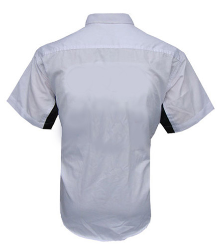 Jacketsandshirts Plain White with Black Trim Crew Racing Shirt