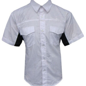 Jacketsandshirts Plain White with Black Trim Crew Racing Shirt