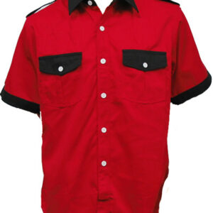 Jacketsandshirts Plain Crew Racing Shirt Red and Black Crew