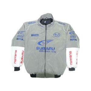 Subaru Raching Jacket Light Gray and White