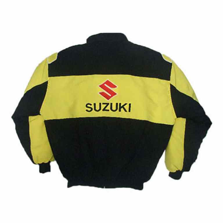 Suzuki Motorcycle Racing Jacket Black and Yellow