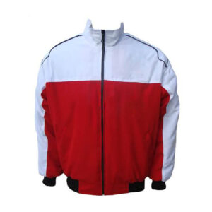 Plain Sport Racing Jacket Red and White